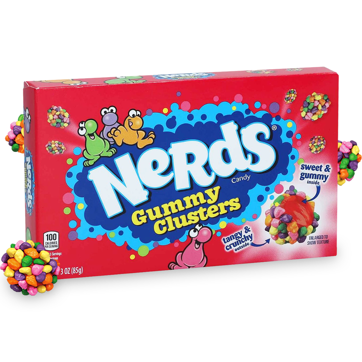 Wonka Nerds Gummy Clusters: American fruit gums with Nerds Candy