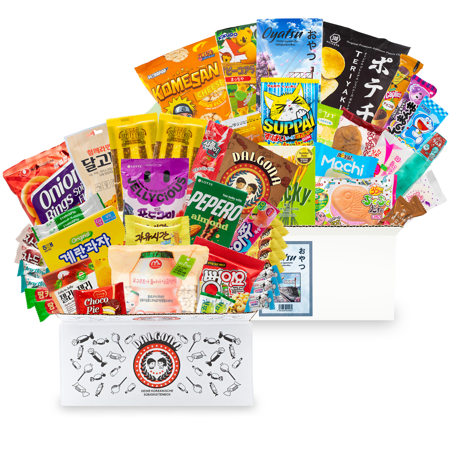 Snack bundle: 2 candy boxes from Korea and Japan