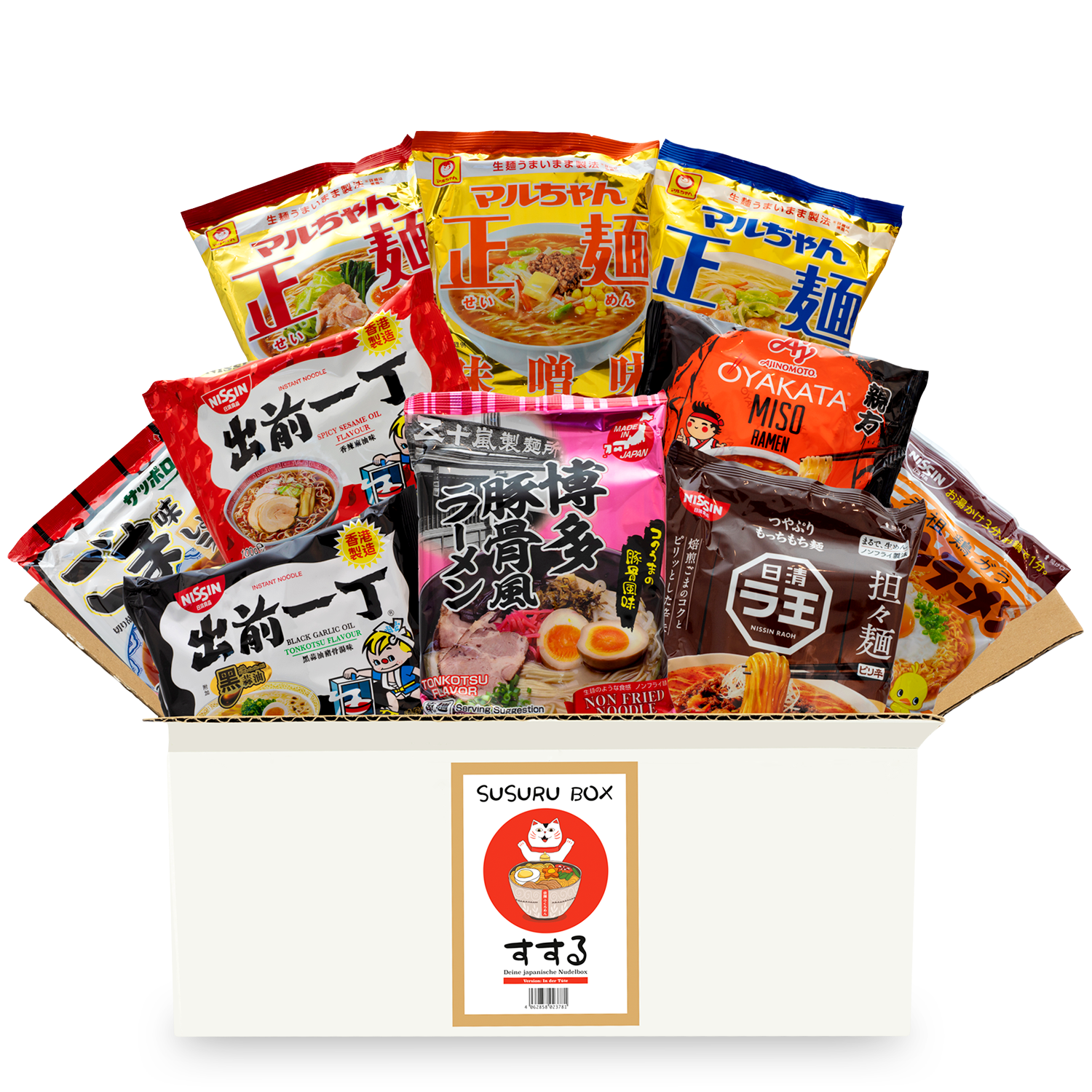 Susuru: surprise box with 10 Japanese instant noodles
