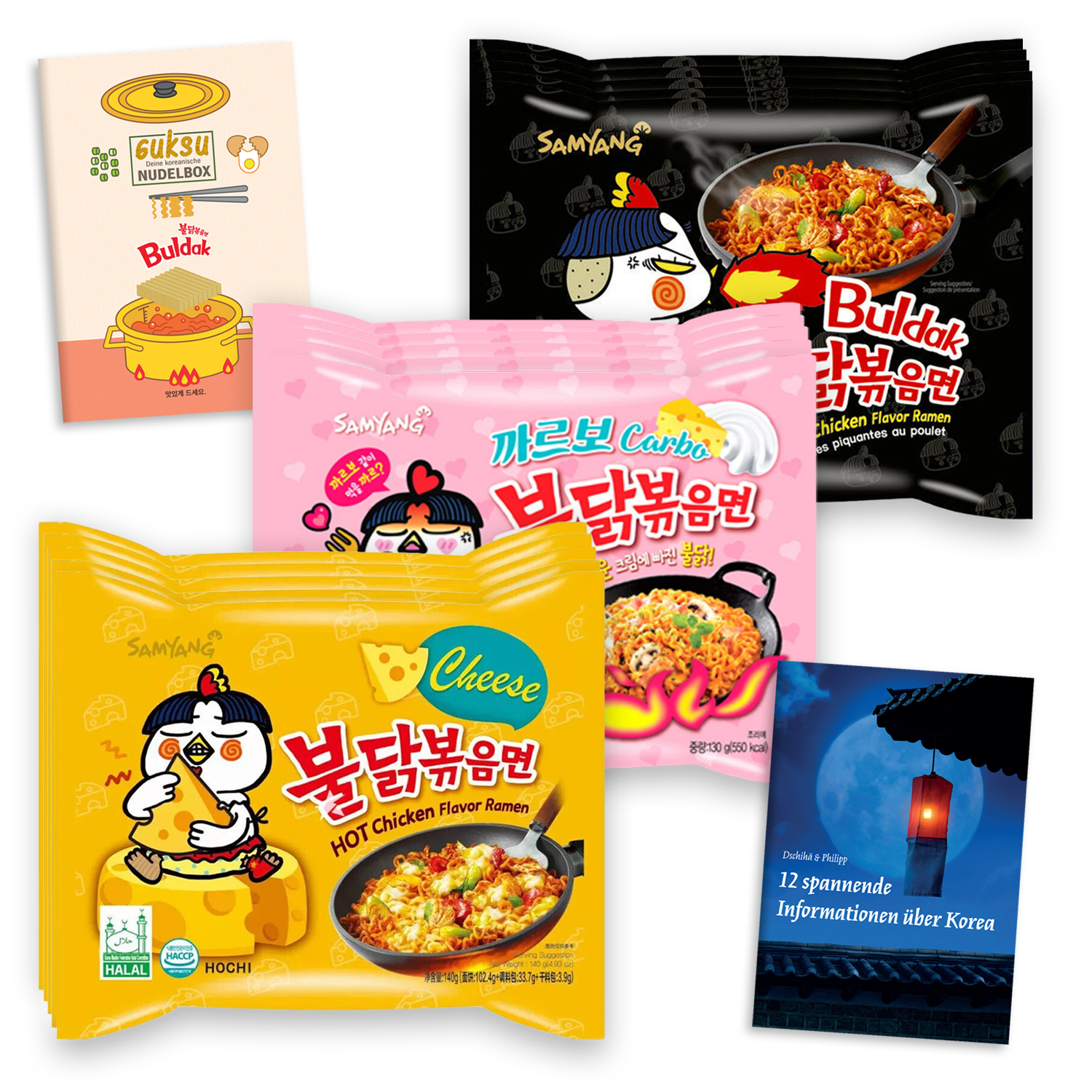 Guksu Buldak Instant-Nudeln Sets: Samyang Buldak Ramyeon (10 Geschmacksrichtungen)