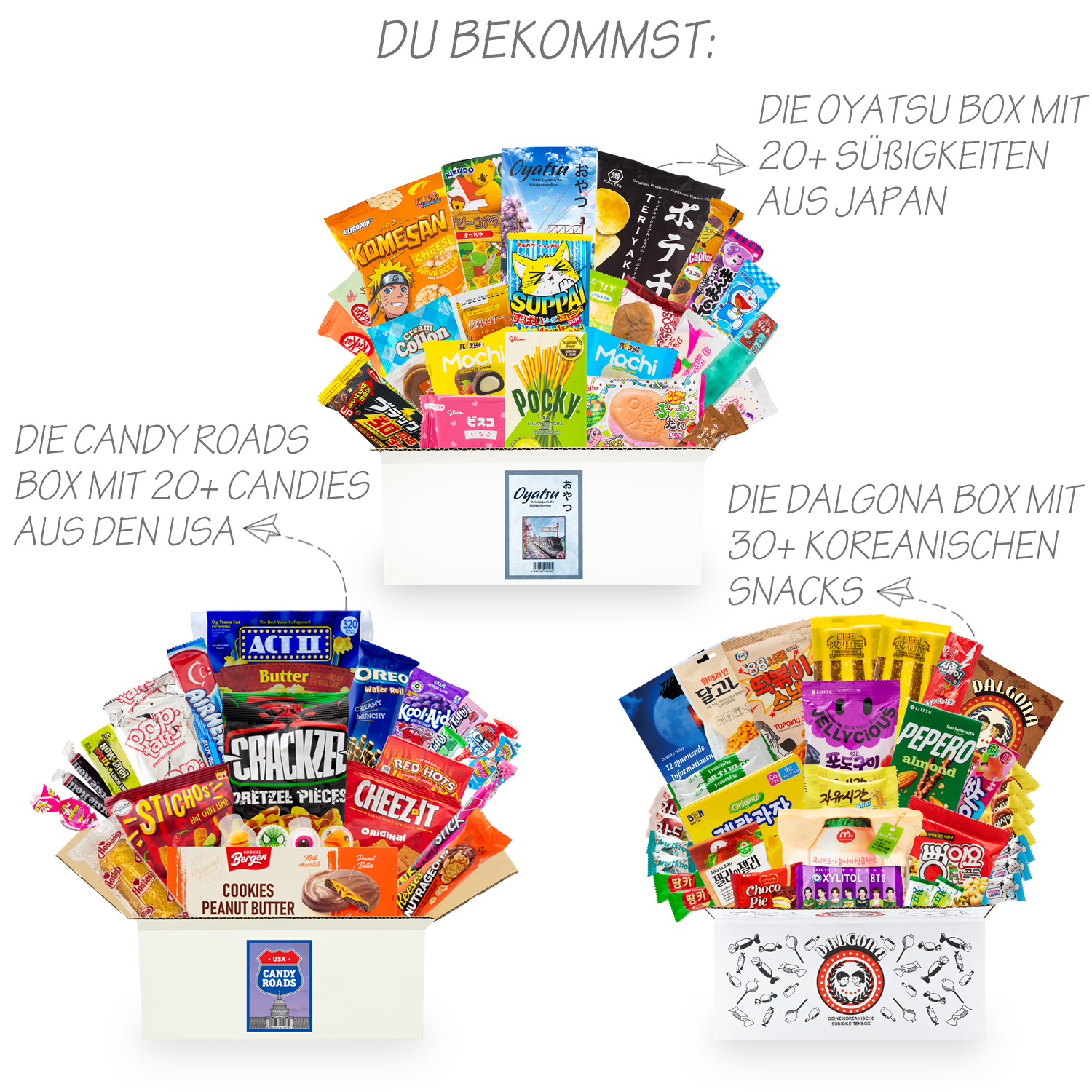 ViaMundi Experience: 7 Überraschungsboxen mit Süßigkeiten, Instant-Nudeln und Getränken
