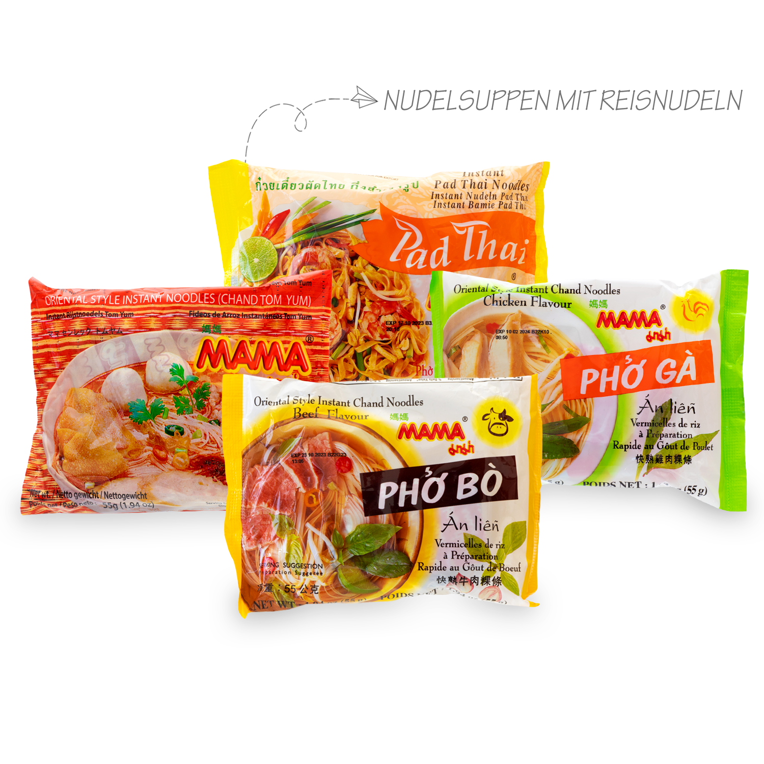 Ba Mee: Surprise box with 30 Thai MAMA or YUMYUM instant noodles