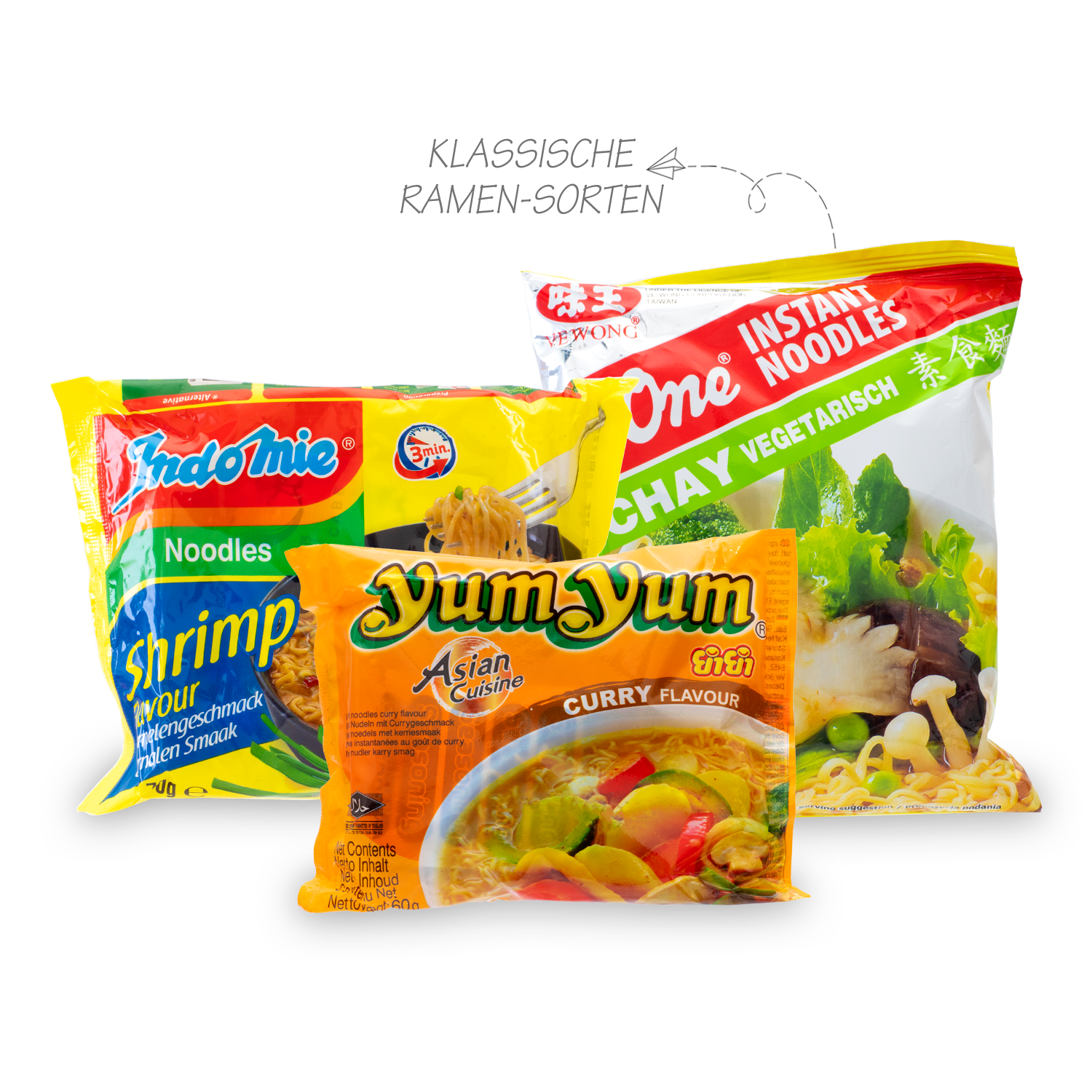 Nudelstraße: Überraschungsboxen mit asiatischen Instant-Nudeln im 12er oder 30er Pack