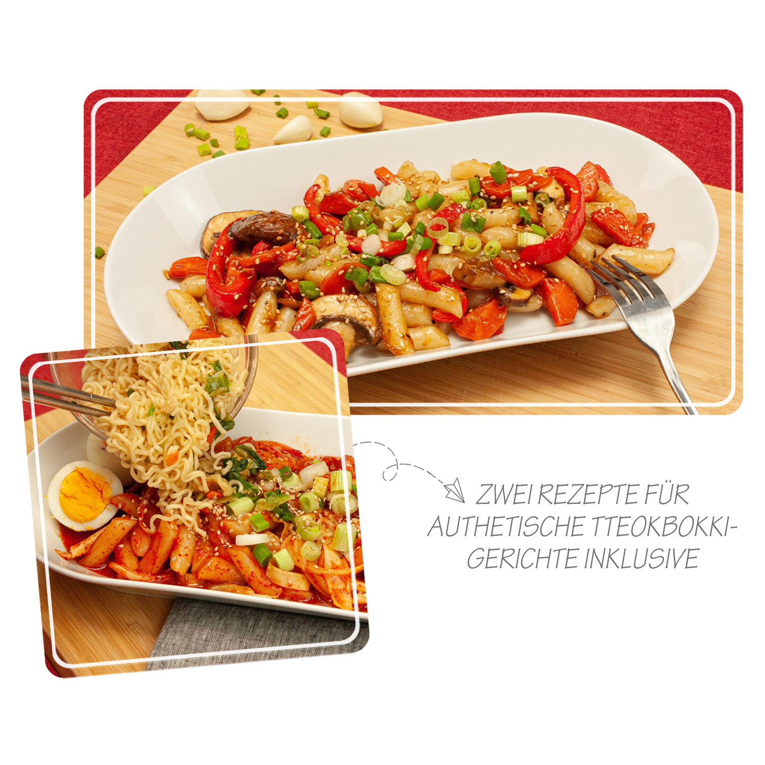 Tteokbokki Mini-Kochbox: Koreanische Reiskuchen mit Topokki Sauce deiner Wahl