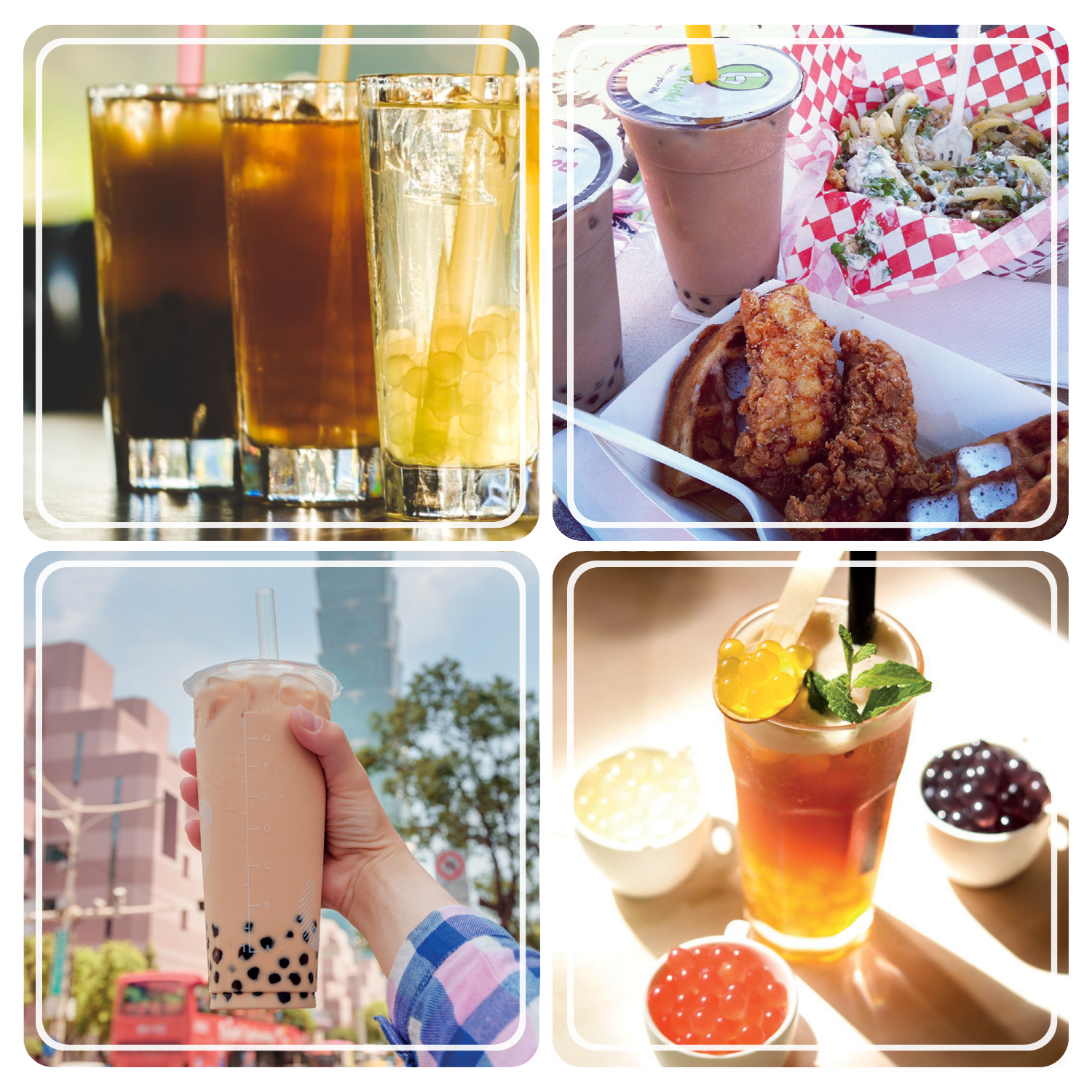 Bubble Tea DIY Box with Popping Boba: Boba Tea Starter Kit for 4 Drinks