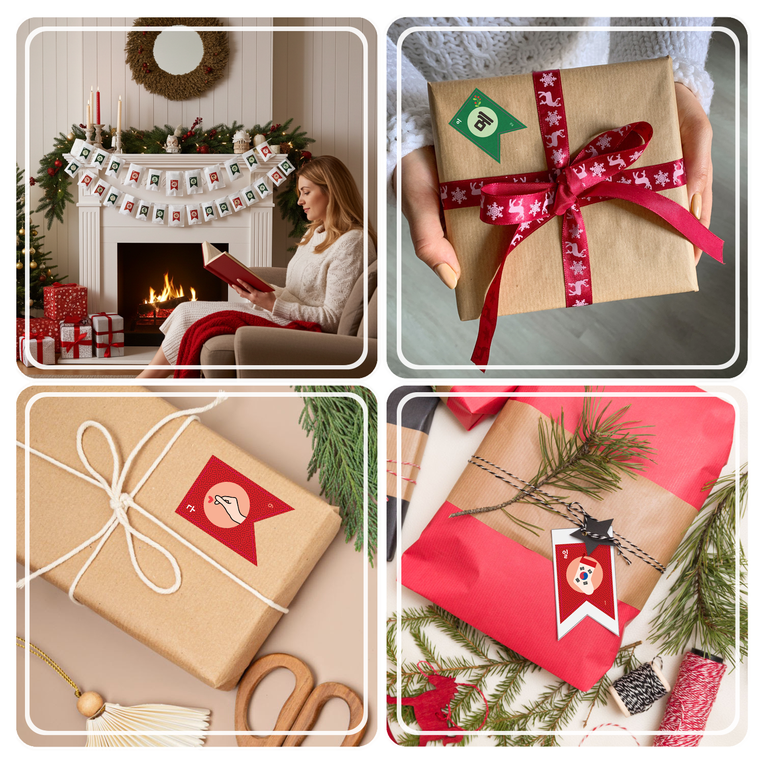 Koreanische Adventskalender-Aufkleber