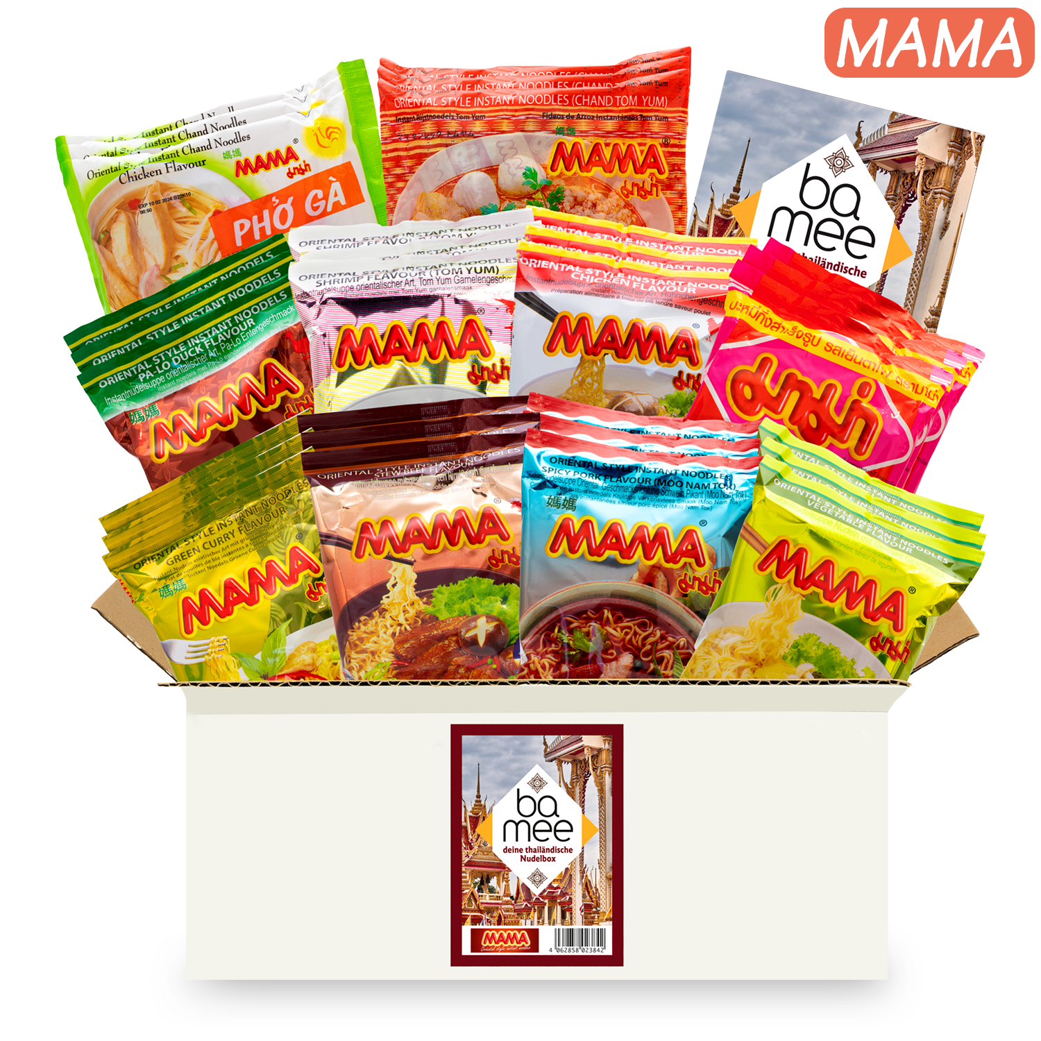 Ba Mee: Surprise box with 30 Thai MAMA or YUMYUM instant noodles