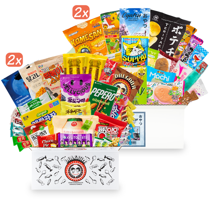 Double Snack Bundle: 4 candy boxes from Korea and Japan