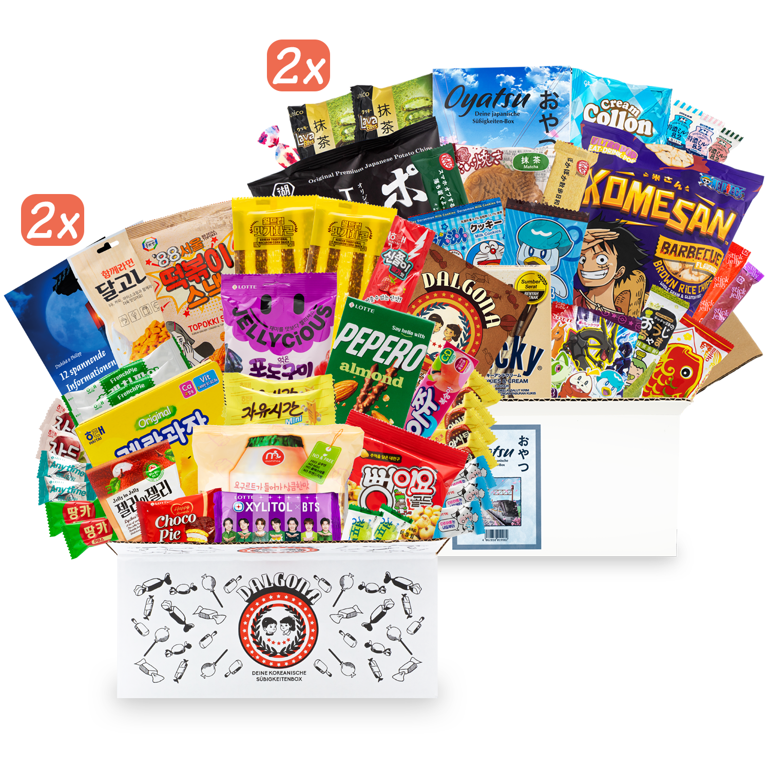 Double Snack Bundle: 4 candy boxes from Korea and Japan