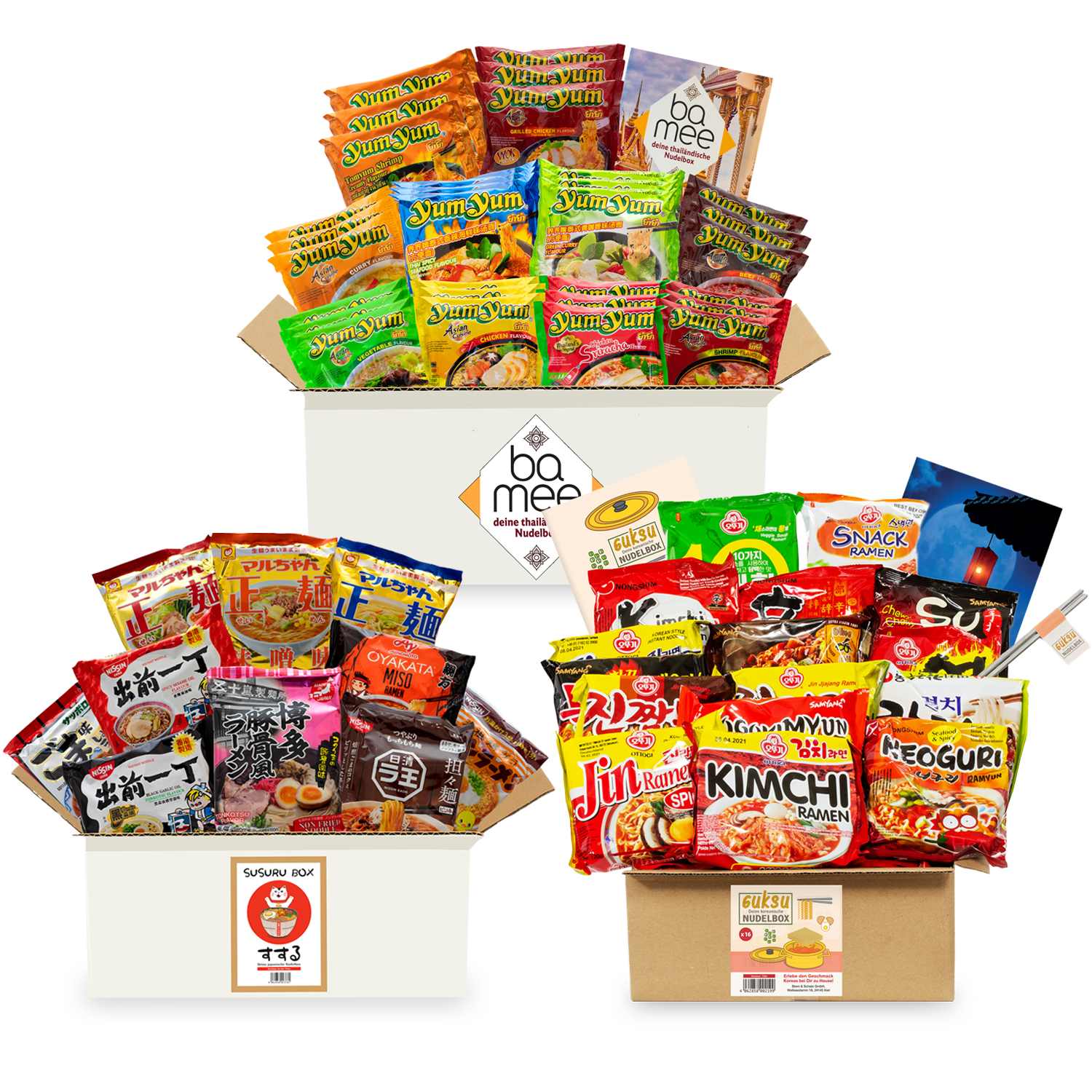 Noodle Experience: 3 noodle boxes from Japan, Korea and Thailand