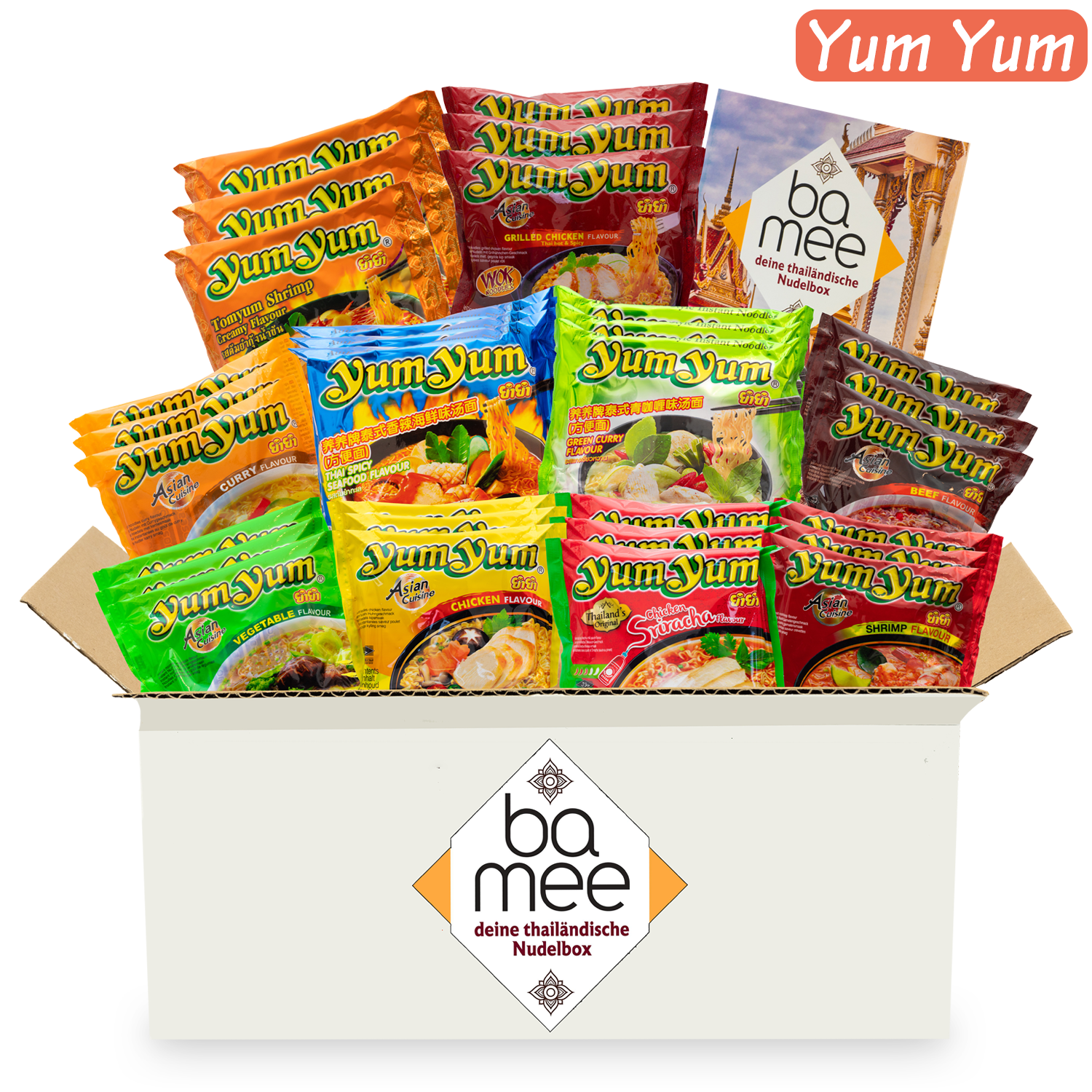 Ba Mee: Surprise box with 30 Thai MAMA or YUMYUM instant noodles