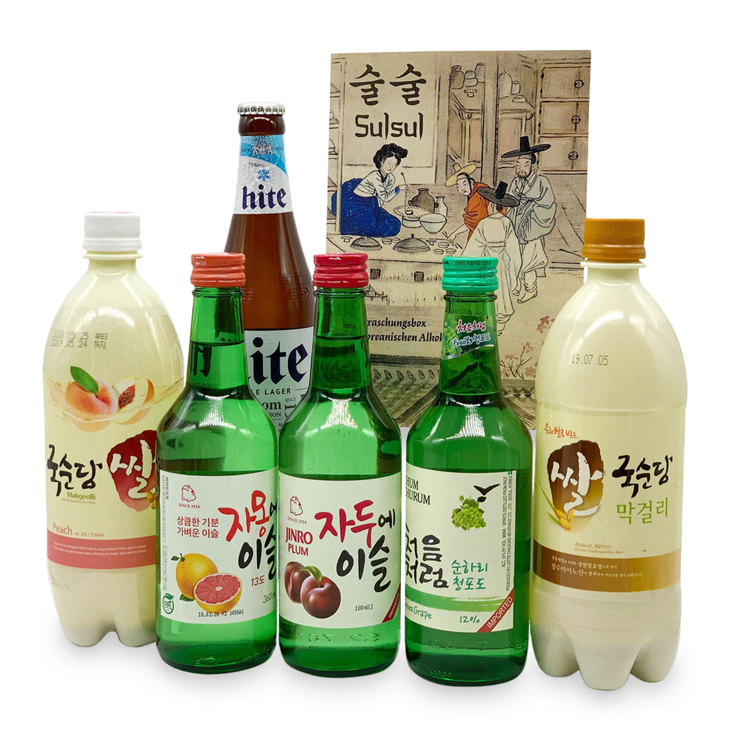 Sulsul: Überraschungsbox mit 6 alkoholischen Getränken aus Korea