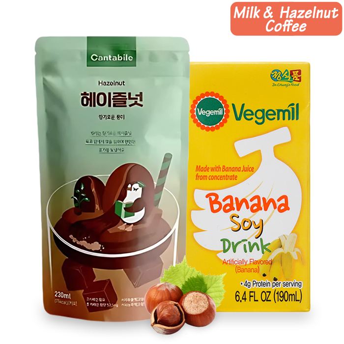 Koreanischer Milchkaffee: Banana Milk & Iced Coffee im Set