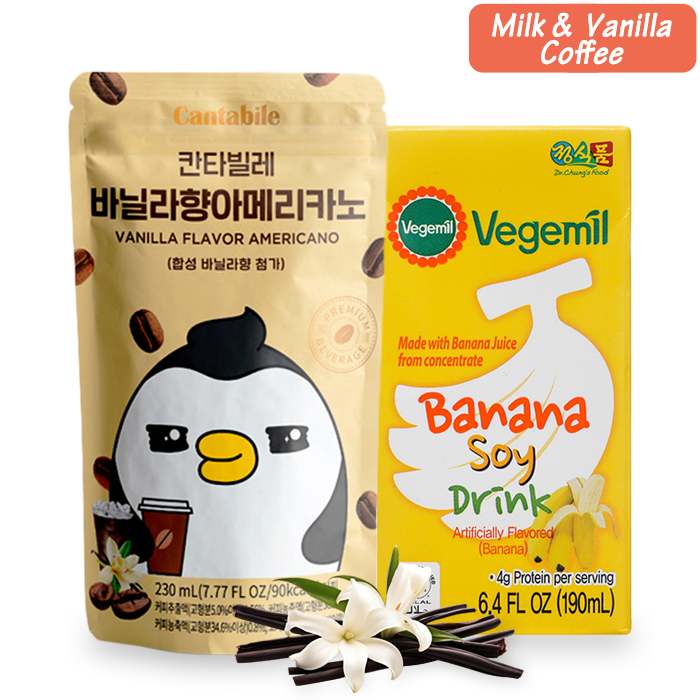 Koreanischer Milchkaffee: Banana Milk & Iced Coffee im Set
